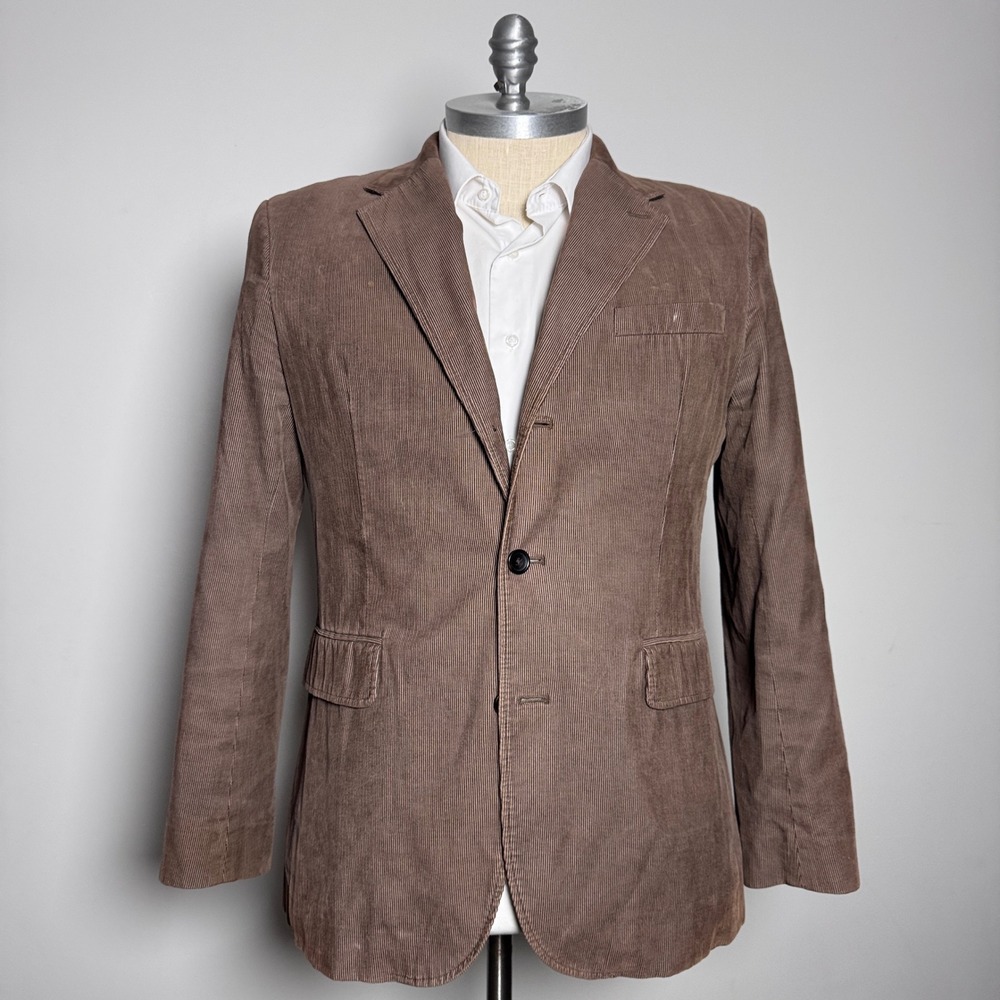 Banana Republic Blazerβ Mens 44R Brown Corduroy 3-Button Sport Coat Modern Solid